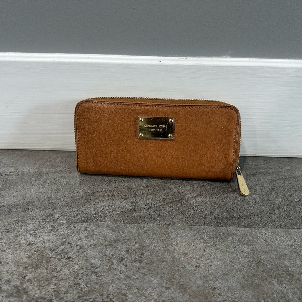 Michael Kors Brown Wallet with Gold Accents